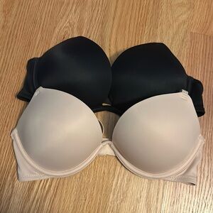 PINK SecretWear Everywhere Super Push Up 32C Set of 2 Black and Nude